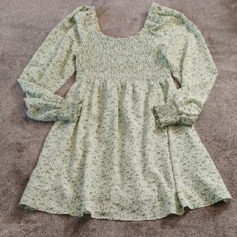 Kori Daisy Floral Smocked Bodice Off Shoulder Dress